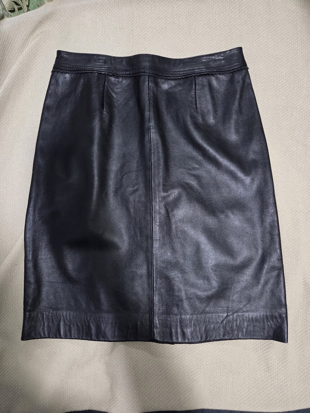 Jaclyn Smith Black Leather Pencil Skirt